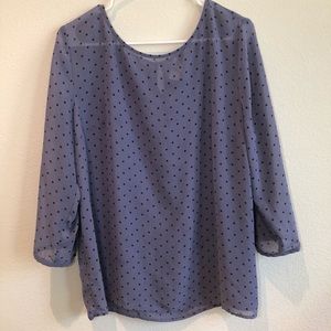 Loft women’s sheer blouse size XL purple/black